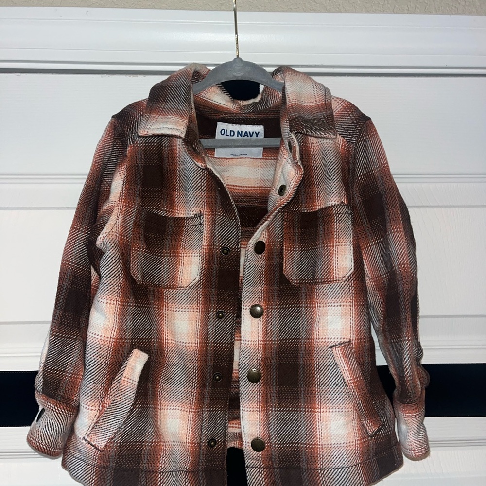 Old Navy Brown and White Shaket